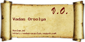 Vadas Orsolya névjegykártya